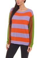 Aniston CASUAL women s sweater, wide striped fine-knit sweater 71355125 orange/violet