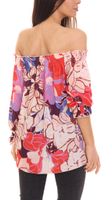 Aniston CASUAL Chemisier d été pour femme avec imprimé all-over, chemise d été à épaules dénudées 15622313 rose/rouge