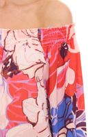 Aniston CASUAL Chemisier d été pour femme avec imprimé all-over, chemise d été à épaules dénudées 15622313 rose/rouge