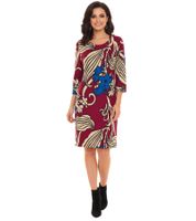 Aniston SELECTED robe à manches 3/4 pour femme robe midi fleurie robe d été 75546760 rouge