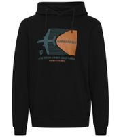 INDICODE Forzo men s cotton hoodie sustainable hooded sweater with large front print 55-581MM 999 Black