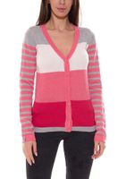 KangaROOS women s cardigan fine knit jacket in color block design pink/gray or blue/pink