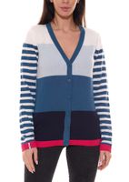 KangaROOS women s cardigan fine knit jacket in color block design pink/gray or blue/pink