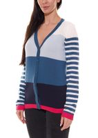 KangaROOS women s cardigan fine knit jacket in color block design pink/gray or blue/pink