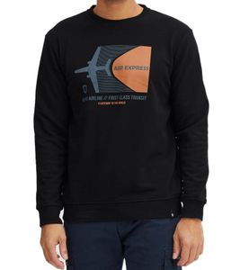 INDICODE IDForz men s cotton pullover crew neck sweater with large front print 55582MM 999 Black