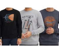 INDICODE IDForz men s cotton pullover crew neck sweater with large front print 55582MM Black, gray or blue