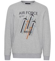 INDICODE IDForz men s cotton pullover crew neck sweater with large front print 55582MM Black, gray or blue
