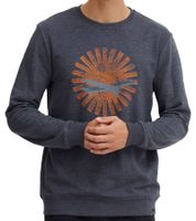 INDICODE IDForz men s cotton pullover crew neck sweater with large front print 55582MM Black, gray or blue