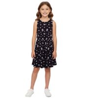 KIDSWORLD girls' summer dress with all-over floral pattern leisure dress 74239509 black