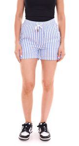 DELMAO women's shorts in a striped look shorts with side pockets 85613745 blue/white