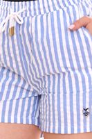 DELMAO women's shorts in a striped look shorts with side pockets 85613745 blue/white