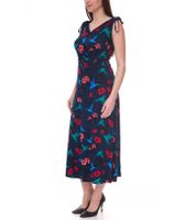 2er Pack AJC Damen Sommer-Kleid Maxi-Kleid mit floralem Allover-Print und schlichtes Mini-Kleid 25760756 Schwarz/Blau