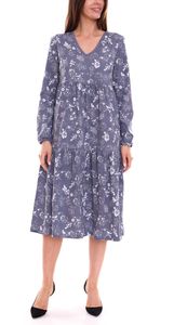 BOYSEN´S women's floral dress, fashionable long-sleeved dress made of pure cotton 87096638 blue