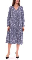 Vestido de mujer BOYSEN'S vestido floral de manga larga a la moda hecho de puro algodón 87096638 azul
