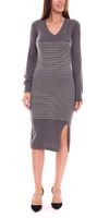 AjC women's sweater dress striped midi dress knitted dress 12705661 gray