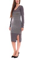 AjC women's sweater dress striped midi dress knitted dress 12705661 gray