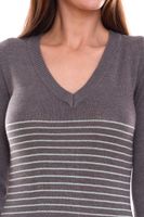 AjC women's sweater dress striped midi dress knitted dress 12705661 gray