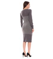 AjC women's sweater dress striped midi dress knitted dress 12705661 gray