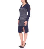 AjC ladies sweater dress striped midi dress knitted dress 10089317 blue