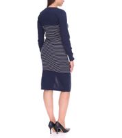 AjC ladies sweater dress striped midi dress knitted dress 10089317 blue