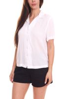 Pack of 2 AjC blouses, airy women's shirt blouses in two colors with button placket blue/white