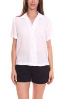 Pack of 2 AjC blouses, airy women's shirt blouses in two colors with button placket blue/white