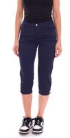 DELMAO women's summer trousers, stylish cotton trousers, knee-length 61966429 blue