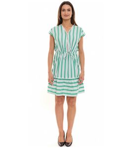 AJC Mini robe rayée pour femme Robe en coton léger Robe d'été 60078437 blanc/vert