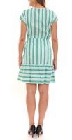 AJC Damen gestreiftes Mini-Kleid leichtes Baumwoll-Kleid Sommer-Kleid 60078437 Weiß/Grün