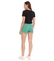 AjC Women's Hot Pants with Creases Chino Shorts with Fixed Turn-Up Summer Shorts 83031904 Green