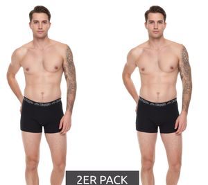 Pack de 2 calzoncillos tipo bóxer para hombre Kappa, calzoncillos elegantes 351K1JW AEB negro/blanco