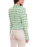 Aniston CASUALS Damen sportlich eleganter Kurz-Blazer mit Zierknöpfen Grün/Bunt oder Grün/Weiß
