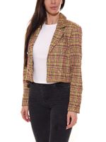 Aniston CASUALS Damen sportlich eleganter Kurz-Blazer mit Zierknöpfen Grün/Bunt oder Grün/Weiß