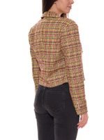 Aniston CASUALS Damen sportlich eleganter Kurz-Blazer mit Zierknöpfen Grün/Bunt oder Grün/Weiß