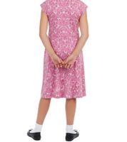 KIDSWORLD girls' summer dress with all-over floral print, round neck dress 52543308 pink