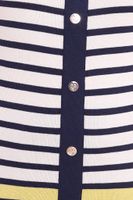DELMAO women's long-sleeved shirt, striped round-neck sweatshirt 16256460 blue/white