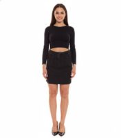 Falda vaquera de mujer Arizona minifalda falda vaquera confeccionada en algodón con bolsillos 82817269 Negro