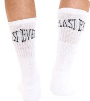 10 paires de chaussettes de sport pour hommes EVERLAST avec partie en coton, bas longs OEKO-TEX Standard 100 EVL1TENX10BL blanc