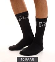 10 Paar EVERLAST Herren Sport-Socken mit Baumwollanteil Damen Socken lange Strümpfe OEKO-TEX Standard EVL1TENX Weiß oder Schwarz