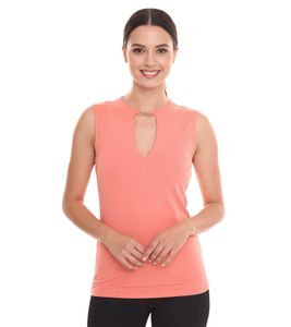 Melrose Haut pour femme Chemise d'été élégante avec encolure en trou de serrure 33295914 orange