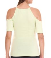 MELROSE Damen Off-Shoulder-Shirt mit Blumenborder elegantes Ausgeh-Top 11037716 Grün