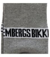 3 pairs of BIKKEMBERGS men's tennis socks with brand lettering, cotton socks, white/black/grey/blue