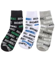 3 pairs of BIKKEMBERGS men's tennis socks with brand lettering, cotton socks, white/black/grey/blue