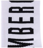 2 pairs of BIKKEMBERGS men's cotton socks with small brand lettering, socks, sneaker socks, white/black/red