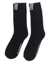 2 pairs of BIKKEMBERGS men's cotton socks with small brand lettering, socks, sneaker socks, white/black/red