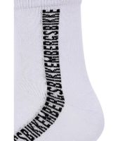 2 pairs of BIKKEMBERGS men's cotton socks with small brand lettering, socks, sneaker socks, white/black/red