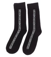 2 pairs of BIKKEMBERGS men's cotton socks with small brand lettering, socks, sneaker socks, white/black/red