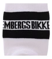2 pairs of BIKKEMBERGS men's cotton socks with small brand lettering, socks, sneaker socks, white/black/red