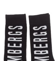 2 pairs of BIKKEMBERGS men's cotton socks with small brand lettering, socks, sneaker socks, white/black/red