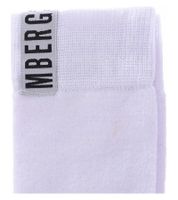2 pairs of BIKKEMBERGS men's cotton socks with small brand lettering, socks, sneaker socks, white/black/red